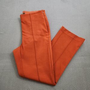 LOFT Women 2 High Waist Curvy Straight Leg Burnt Orange Pintucked Dress Pants